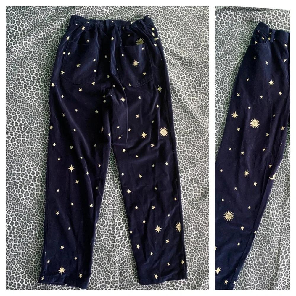 Free People Meadows Cassia Trousers Blue Velvet
Pants Celestial Star Moon 28 NWT - Picture 5 of 14